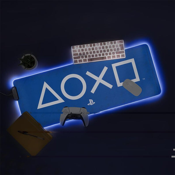 Vue rapprochée de la base antidérapante du tapis gaming PlayStation 30x80cm PALADONE