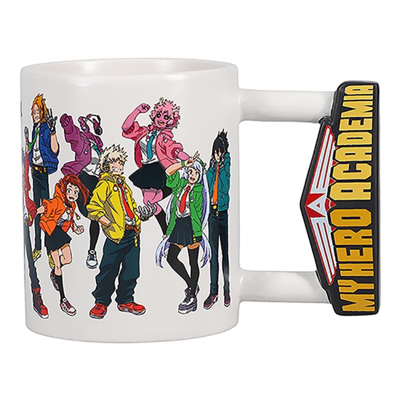 Vue rapprochée du design unique du mug My Hero Academia signé PALADONE