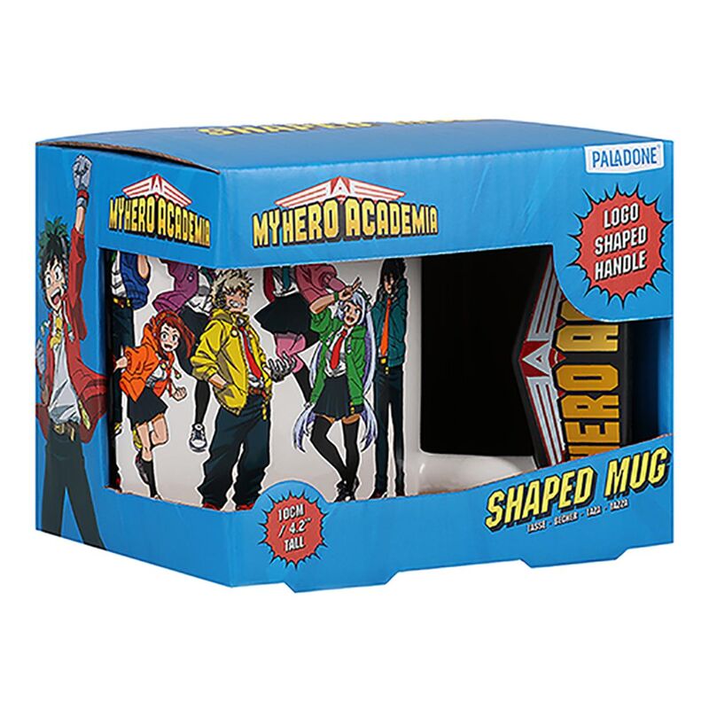 Profil du mug My Hero Academia montrant la poignée ergonomique et la finition brillante