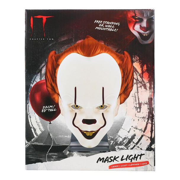 Détail du visage terrifiant de la lampe Pennywise PALADONE en gros plan
