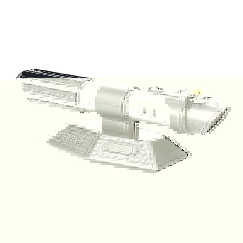 Photo de la lampe murale Dark Vador éteinte, exposant son design inspiré du sabre laser emblématique