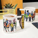 Ensemble de quatre images du mug My Hero Academia exposé sur fond blanc