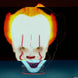 Vue latérale de la lampe IT Pennywise montrant la texture et les couleurs vives