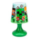 Lampe Minecraft 19 cm vue de côté, montrant son format compact et son éclairage LED fonctionnant avec 3 piles AA.