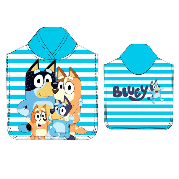 Poncho serviette microfibre Bluey MOOSE en taille 55x110cm, parfait pour la plage et la piscine, léger et absorbant.