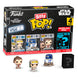 Zoom sur la figurine Bitty POP Luke Skywalker avec son boîtier et base acrylique détachable