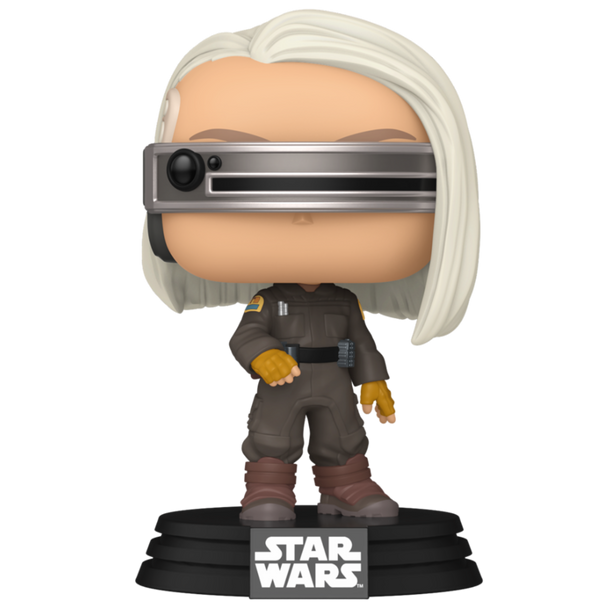 Vue arrière de la figurine Funko POP Star Wars Skeleton Crew montrant les détails du vinyle et l'emballage collector.