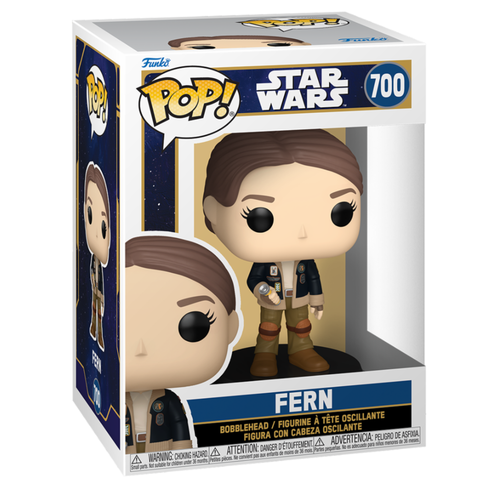 Figurine Funko POP Star Wars Skeleton Crew Fern en vinyle de 9 cm avec détails précis et couleurs vives dans sa boîte cadeau
