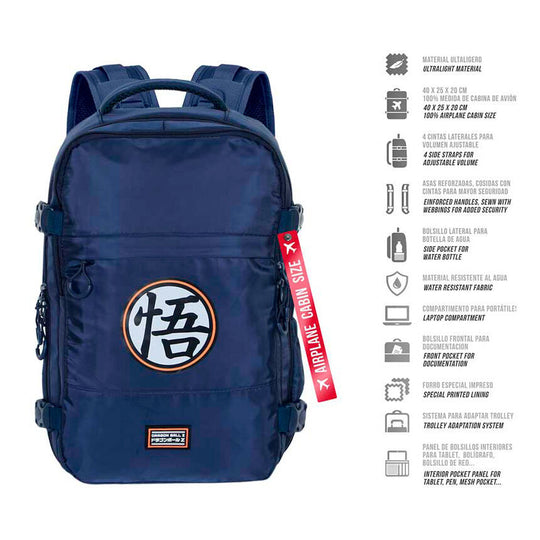 Sac à dos Dragon Ball porté sur le dos d'un fan, montrant les bretelles rembourrées confortables