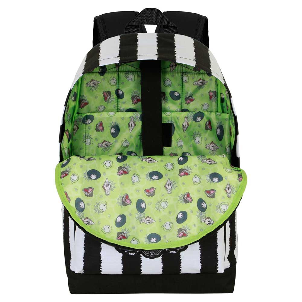 Vue de dos du sac à dos Beetlejuice mettant en avant son tissu robuste et sa finition soignée