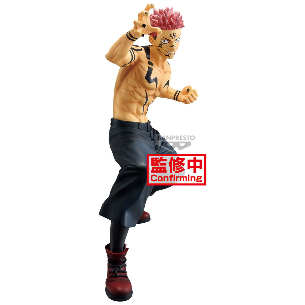 Figurine Sukuna Jujutsu Kaisen 21cm vue de face avec détails précis