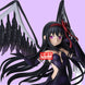 Profil gauche de la figurine Homura Devil 18cm montrant son costume sombre et ses accessoires