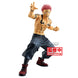 Profil gauche de la figurine Sukuna Jujutsu Kaisen montrant la posture dynamique