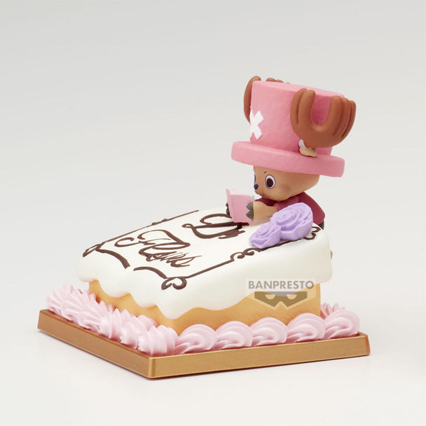 Vue latérale de la figurine Tony Tony Chopper Paldoce Collection montrant son chapeau bleu