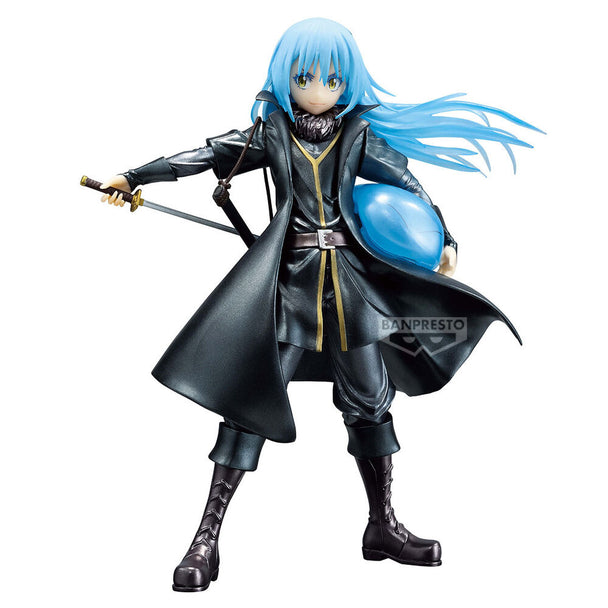 Profil latéral de la figurine Rimuru Tempest mettant en valeur les matériaux clairs
