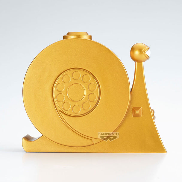 Profil latéral de la figurine One Piece Golden Den Den Sofvimates avec finition soignée