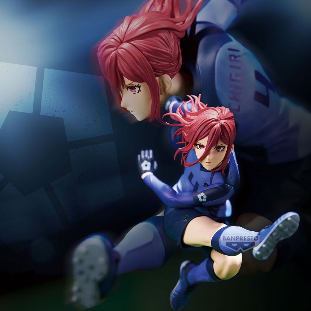 Zoom sur le visage expressif de la figurine Blue Lock Hyoma Chigiri de 10cm