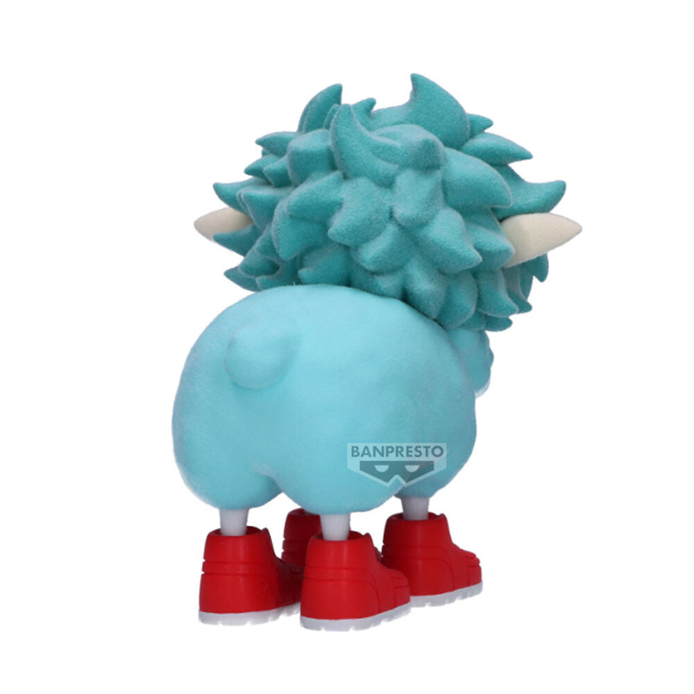 Image rapprochée montrant les détails soignés de la figurine Dekusheep Fluffy Puffy de BANPRESTO