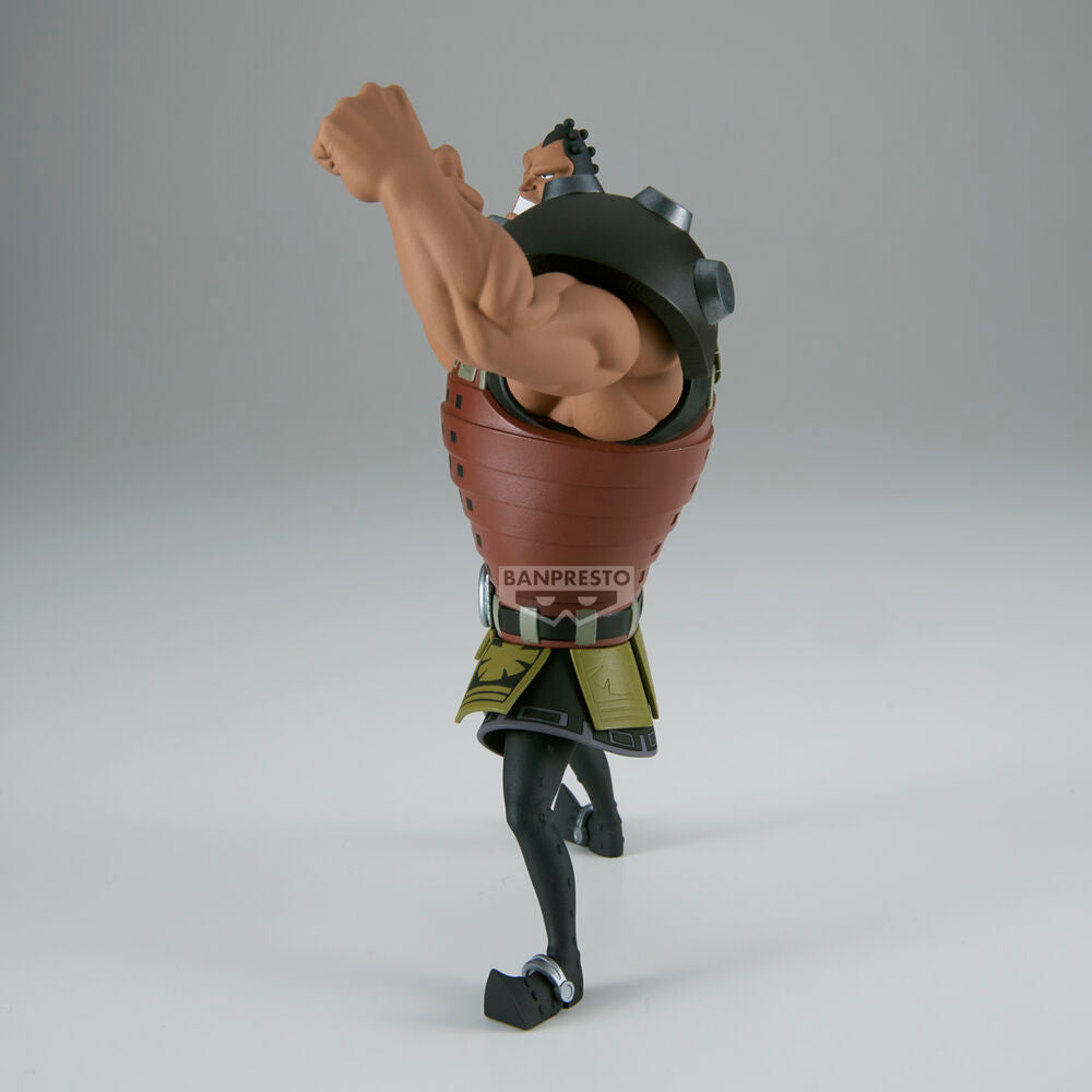 Zoom sur le visage expressif de la figurine One Piece Jozu Battle Record
