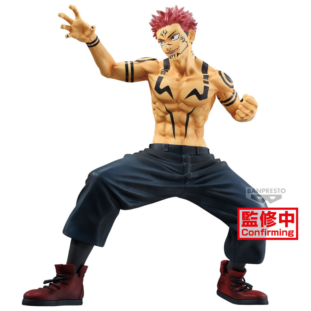 Zoom sur le visage expressif de la figurine Sukuna Jujutsu Kaisen 21cm