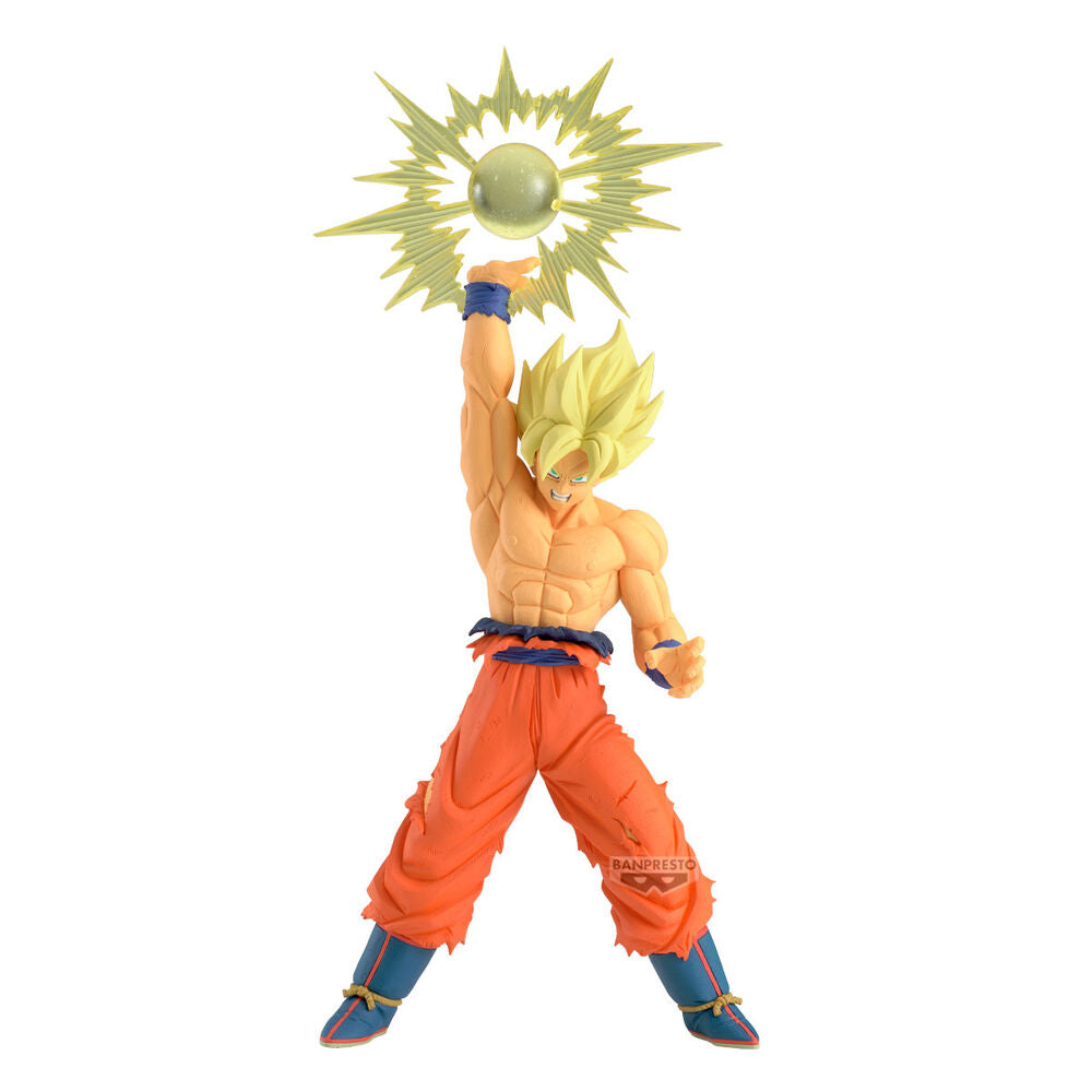 Présentation de la figurine Son Goku Dragon Ball Z sur socle, idéale pour collection