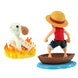Vue rapprochée du Going Merry avec textures réalistes et couleurs vives, figurine 8cm