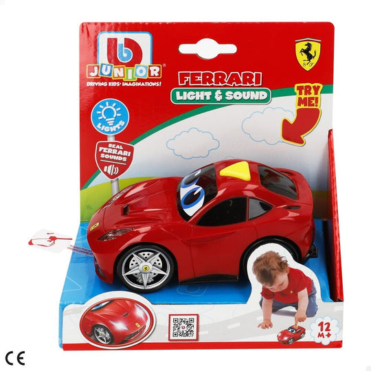 Packaging de la voiture junior Ferrari BURAGO indiquant l'âge recommandé de plus de 12 mois