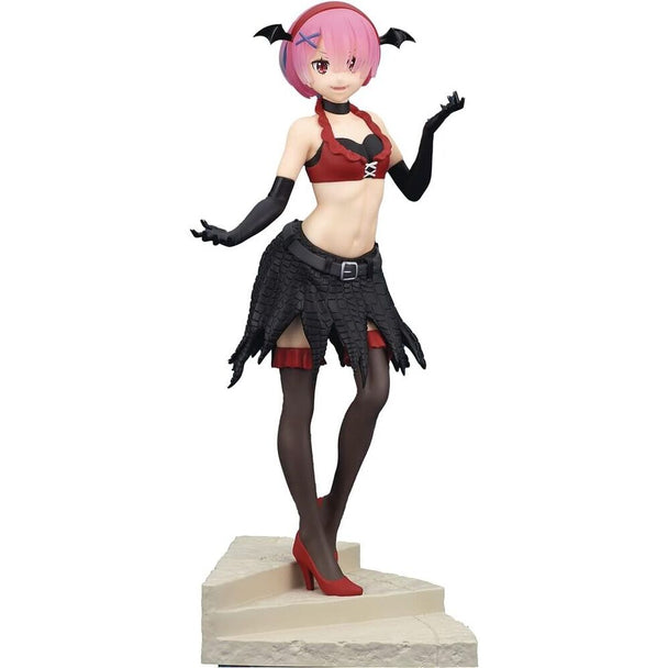 Figurine Ram de Re:Zero en position dynamique, vue de face, 22 cm