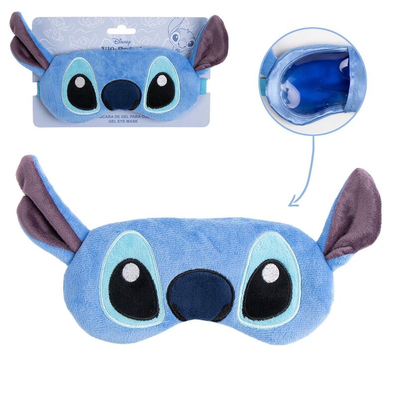 Masque gel pour les yeux Disney Stitch CERDÁ de couleur bleue avec design du personnage Stitch, vue de face