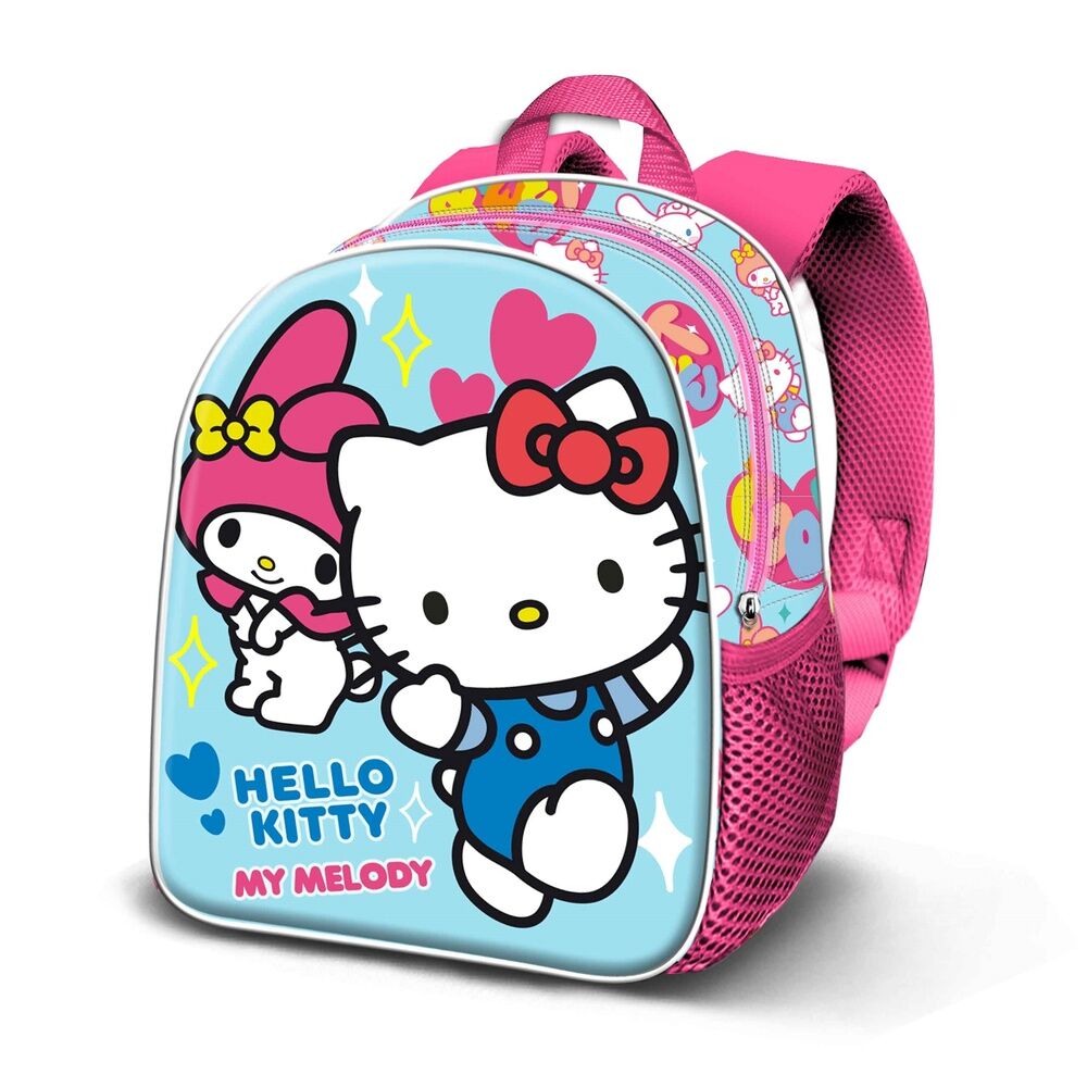 Sac à dos Hello Kitty 3D de 31cm, design en relief adorable, parfait pour les enfants allant à la maternelle, marque Karactermania.