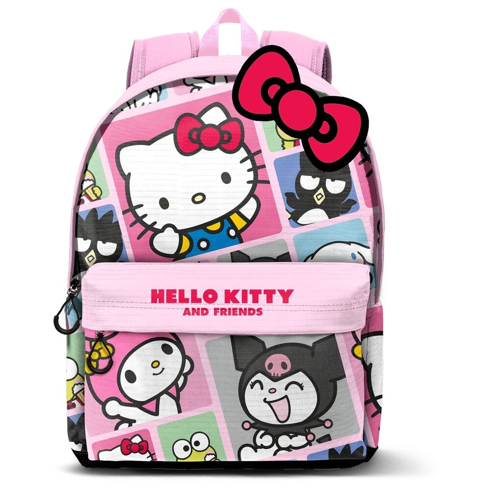 Sac à dos Hello Kitty KARACTERMANIA, vue de face, montrant les panneaux adaptables et le design adorable du personnage, parfait pour l'école primaire.