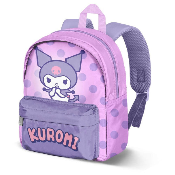 Sac à dos Hello Kitty Kuromi 27cm KARACTERMANIA, léger avec compartiment zippé et poche avant, idéal pour la maternelle.