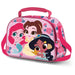 Sac à déjeuner Disney Princess Flowers 3D porté sur un trolley grâce à la sangle arrière pratique.