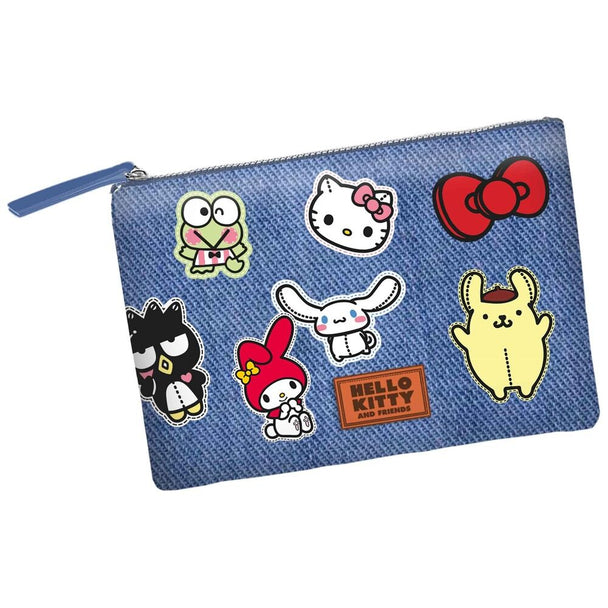 Trousse de toilette Hello Kitty Stickers KARACTERMANIA avec fermeture éclair et doublure intérieure, dimensions 22,5x30,5x2cm.