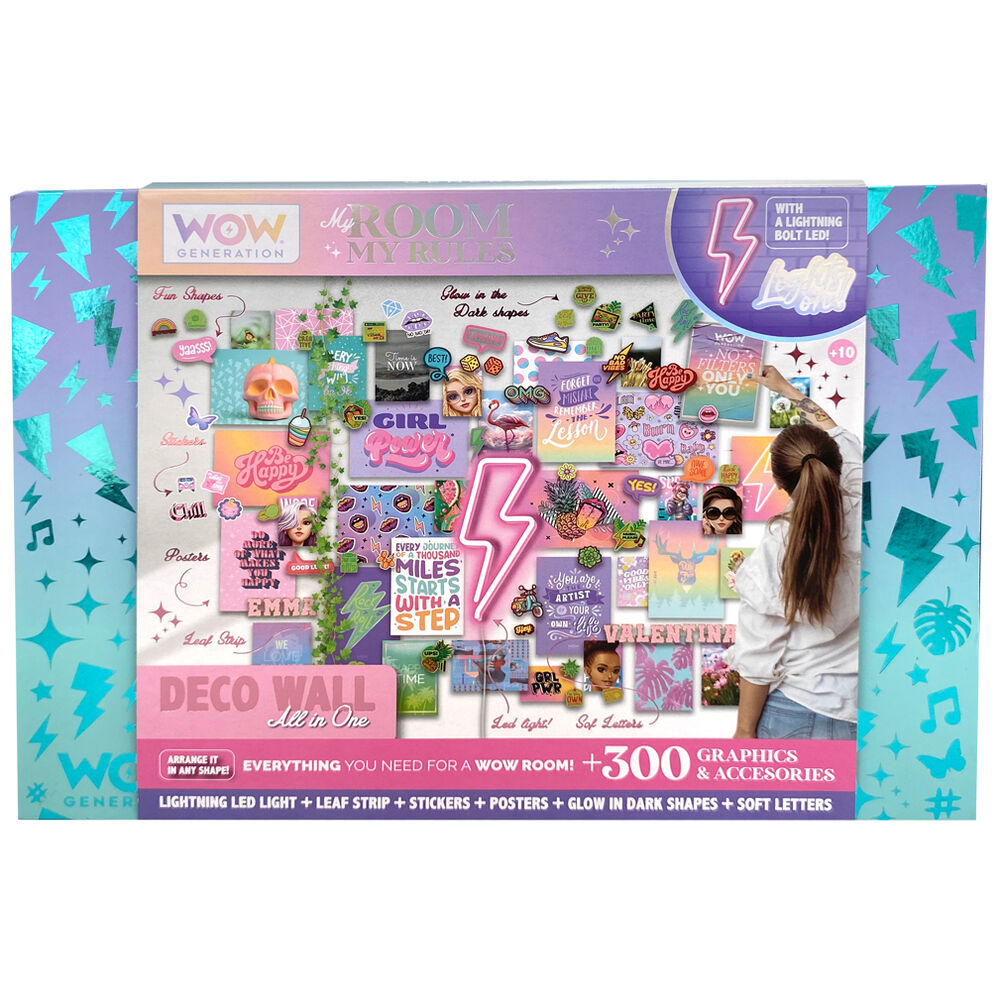 Kit décoration LED WOW Generation avec accessoires et graphismes pour personnaliser une chambre