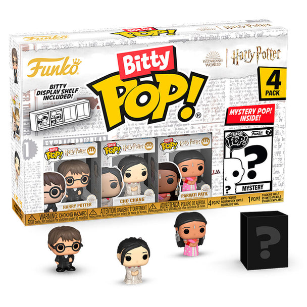Blister de 4 figurines Bitty POP Harry Potter Funko avec boîtiers en acrylique transparents
