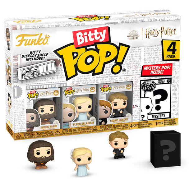 Blister contenant 4 figurines Bitty POP Harry Potter avec Hagrid en vedette, emballage FUNKO