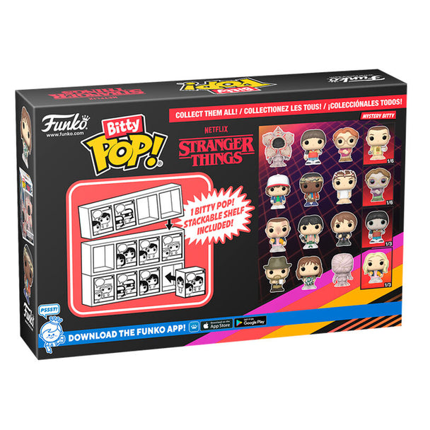 Zoom sur la figurine Bitty POP de Hopper de Stranger Things, miniature et détaillée avec socle amovible