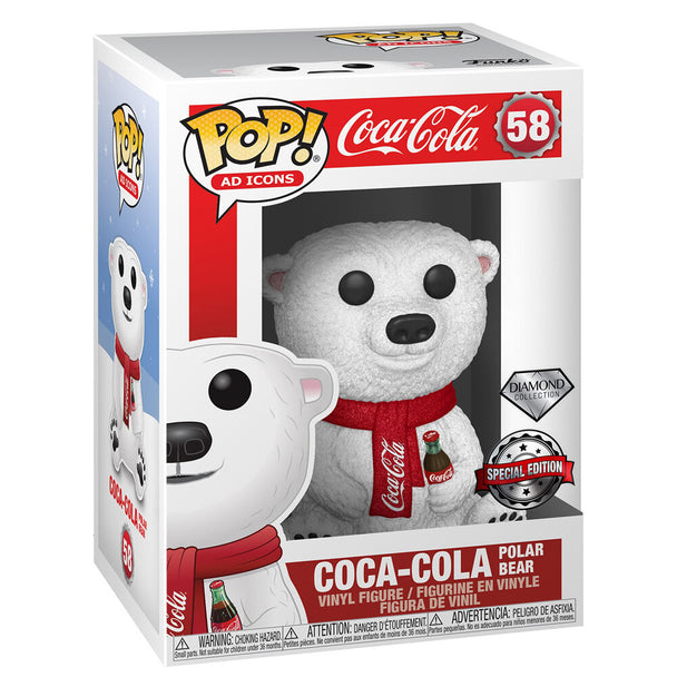 Figurine Funko POP exclusive de l'ours polaire Coca-Cola en vinyle de 9 cm dans sa boîte cadeau