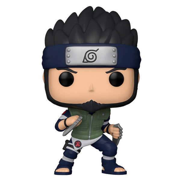 Figurine Funko POP Asuma de Naruto Shippuden en vinyle, vue de face dans sa boîte cadeau.