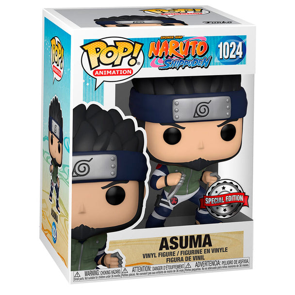 Détail de la figurine Funko POP Asuma Naruto Shippuden montrant les couleurs et le design exclusif.