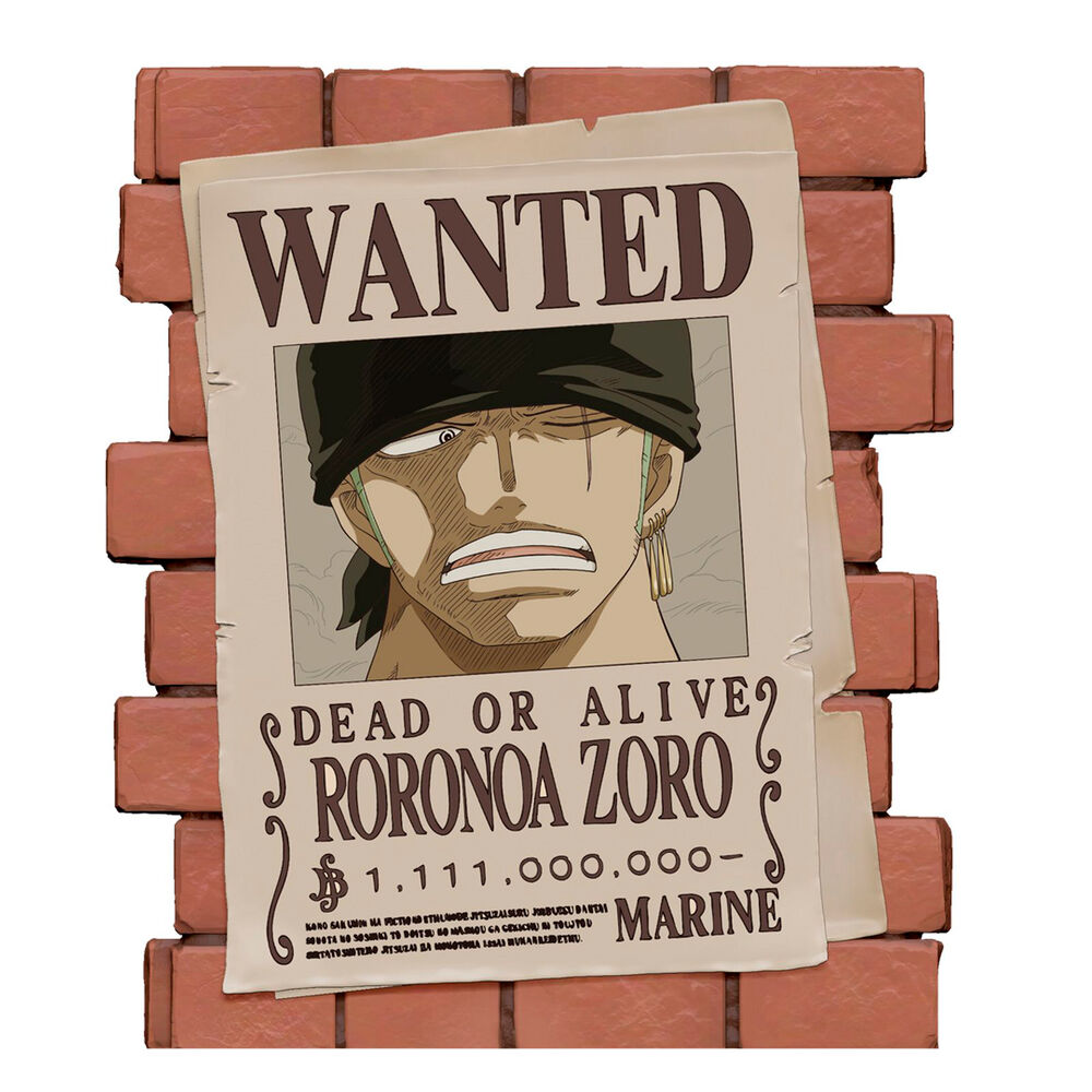 Figurine tirelire Zoro de One Piece de 16cm vue de face avec détails précis