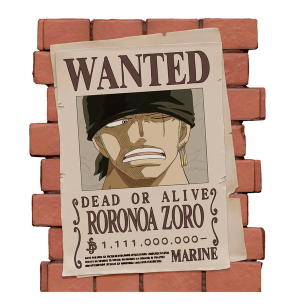 Figurine tirelire Zoro de One Piece de 16cm vue de face avec détails précis