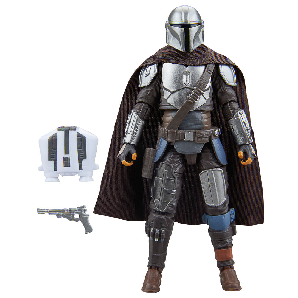 Figurine HASBRO Star Wars The Mandalorian en position dynamique avec blaster