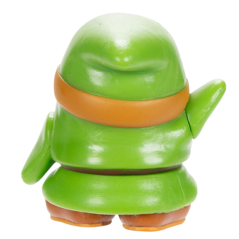 Vue arrière montrant les détails du dos d’une figurine Super Mario Bros
