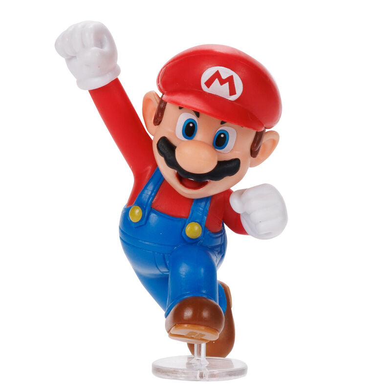 Ensemble de figurines Super Mario Bros posées sur une étagère de collection