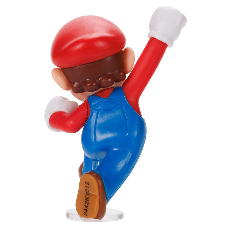 Figurine Super Mario Bros en gros plan avec fond flou pour mise en valeur