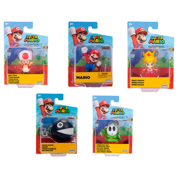 Figurine articulée Super Mario Bros 6cm vue de face avec détails précis