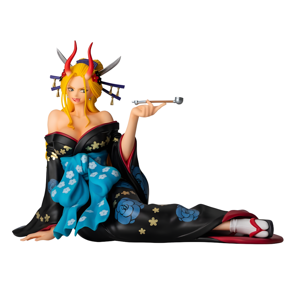 Zoom sur les détails du visage et des vêtements de la figurine Black Maria Ichibansho BANDAI