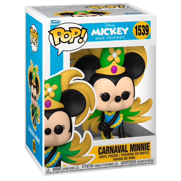 Figurine Funko POP Minnie en costume coloré de carnaval Disney Mickey and Friends sur fond blanc